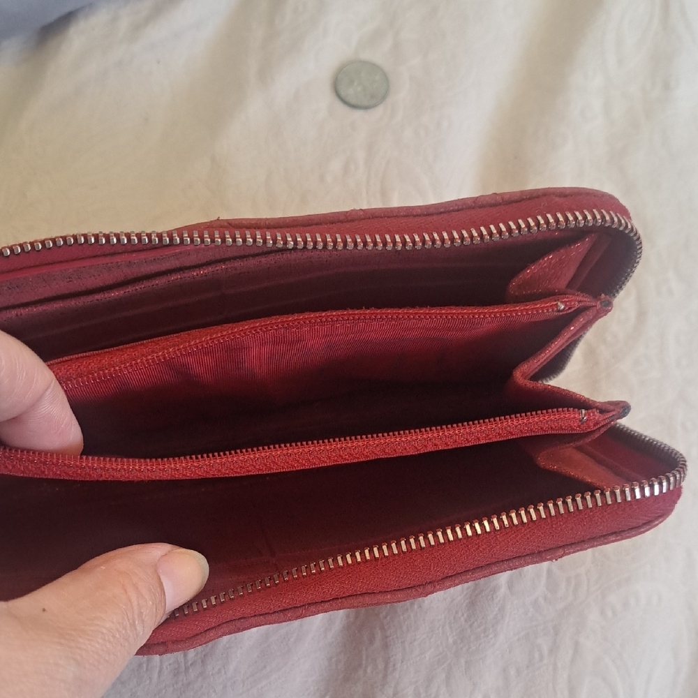 Authentic Chanel Red Quilted Zippy Wallet - Picture 8 of 11